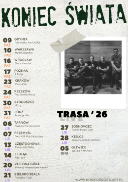 Bielsko-Biała Wydarzenie Koncert Koniec Świata - Trasa '26